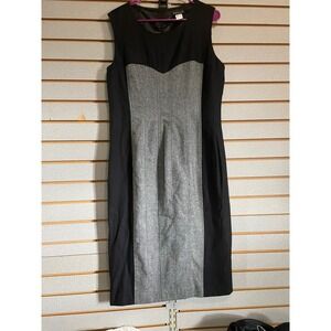 Venus Black & Gray Sleeveless Career Dress Women's Size 14 Work Office